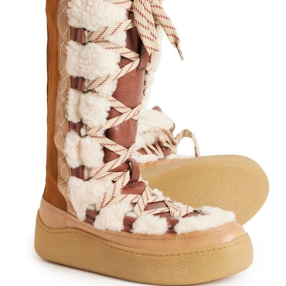 Free People Wilder Mukluk Genuine Shearling Boots Flatform NIB Retail $258 - Picture 4 of 10